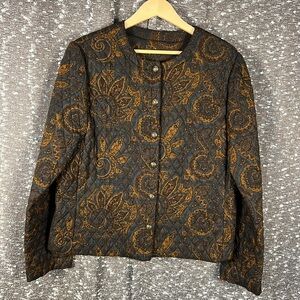 F.A. Chatta Paisley Quilt Button‎ Up Jacket